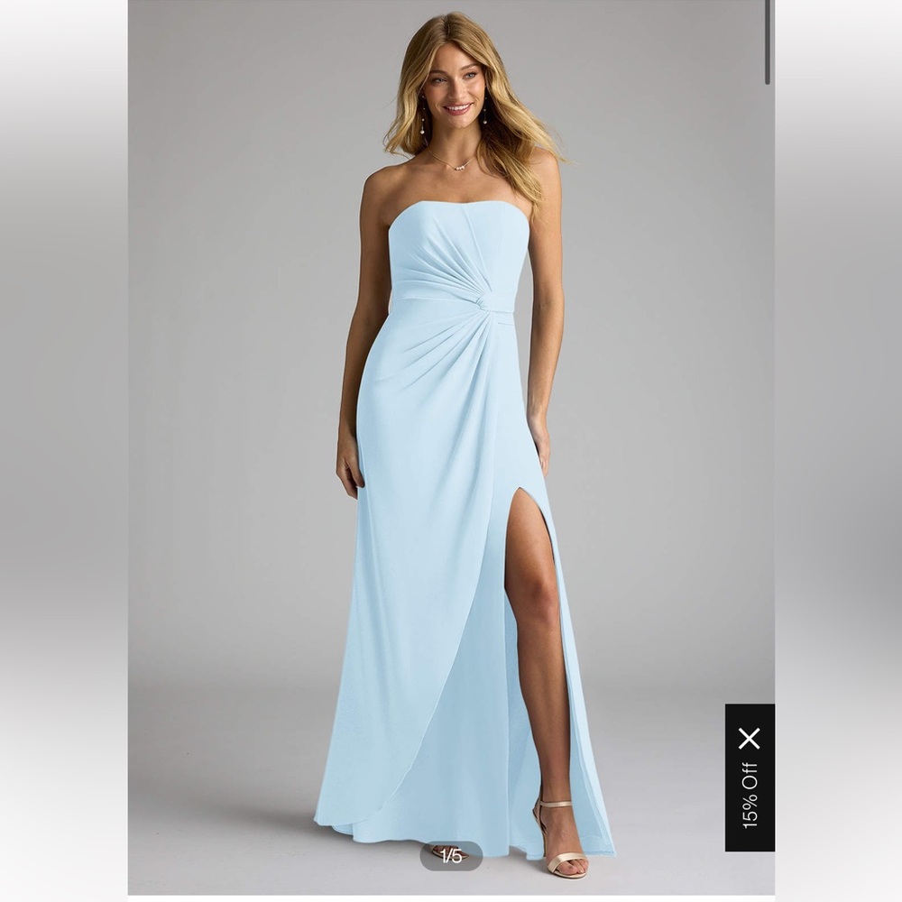 Azazie sky blue Jacqueline style dress